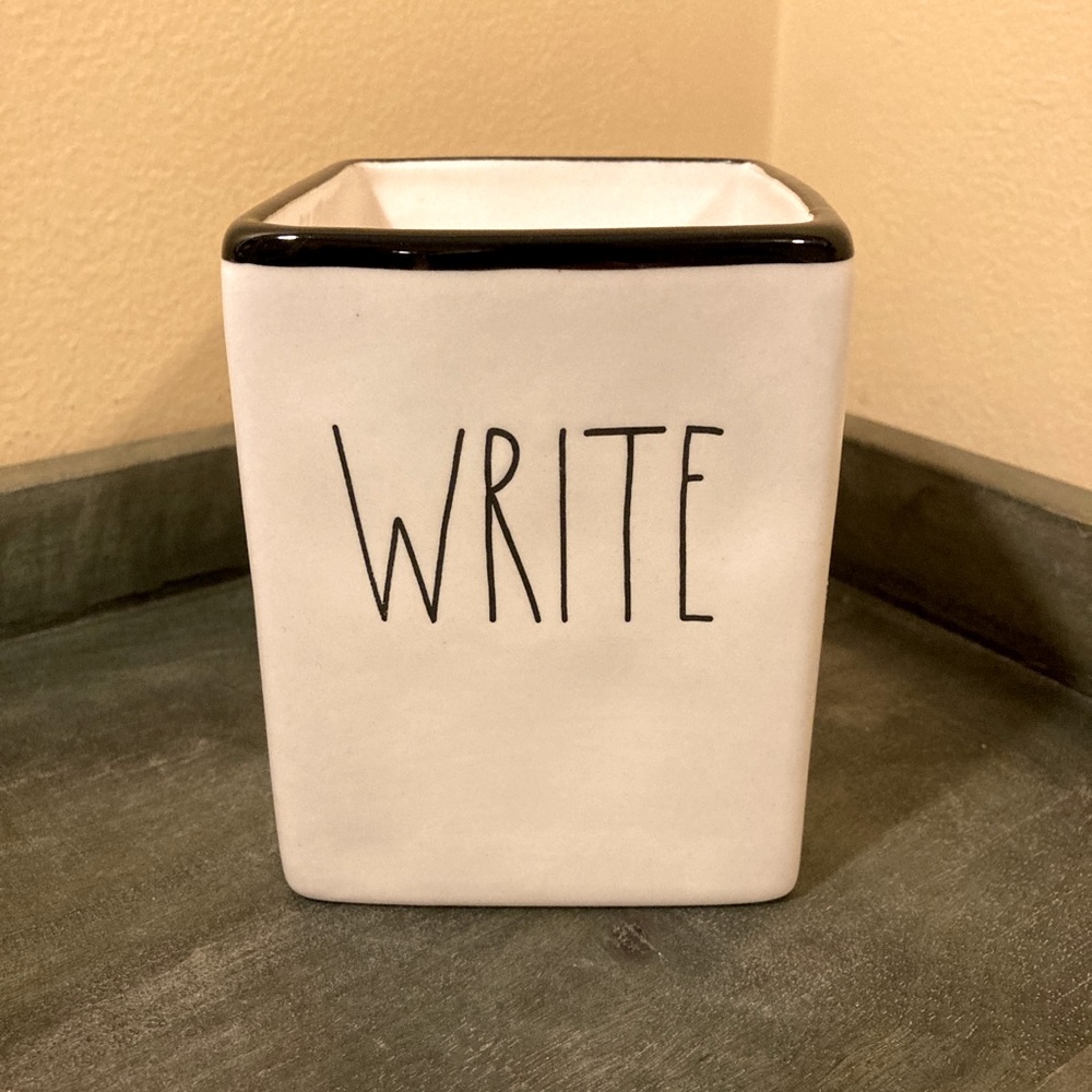 Rae Dunn “Write” pen and pencil holder